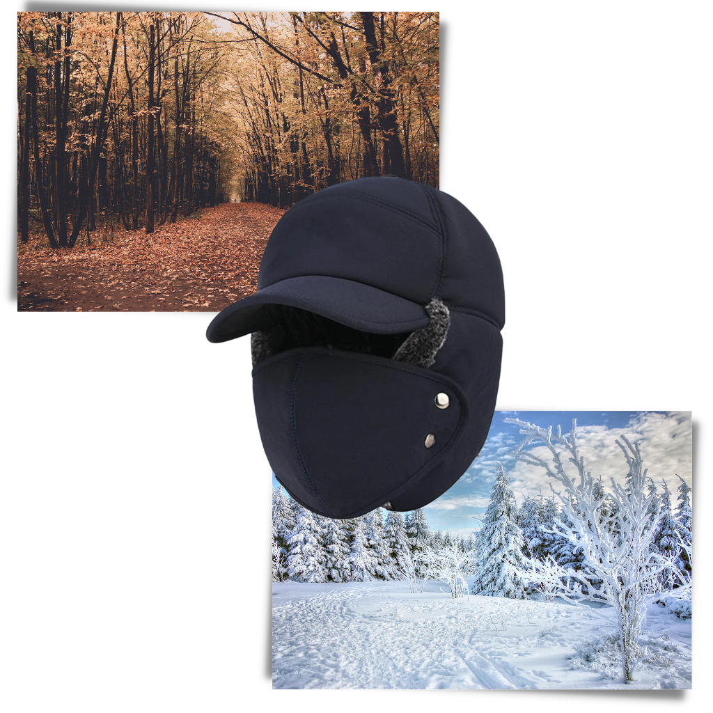 Cappello antivento unisex per la protezione delle orecchie e del viso - Cappello di protezione autunnale e invernale - Ozerty