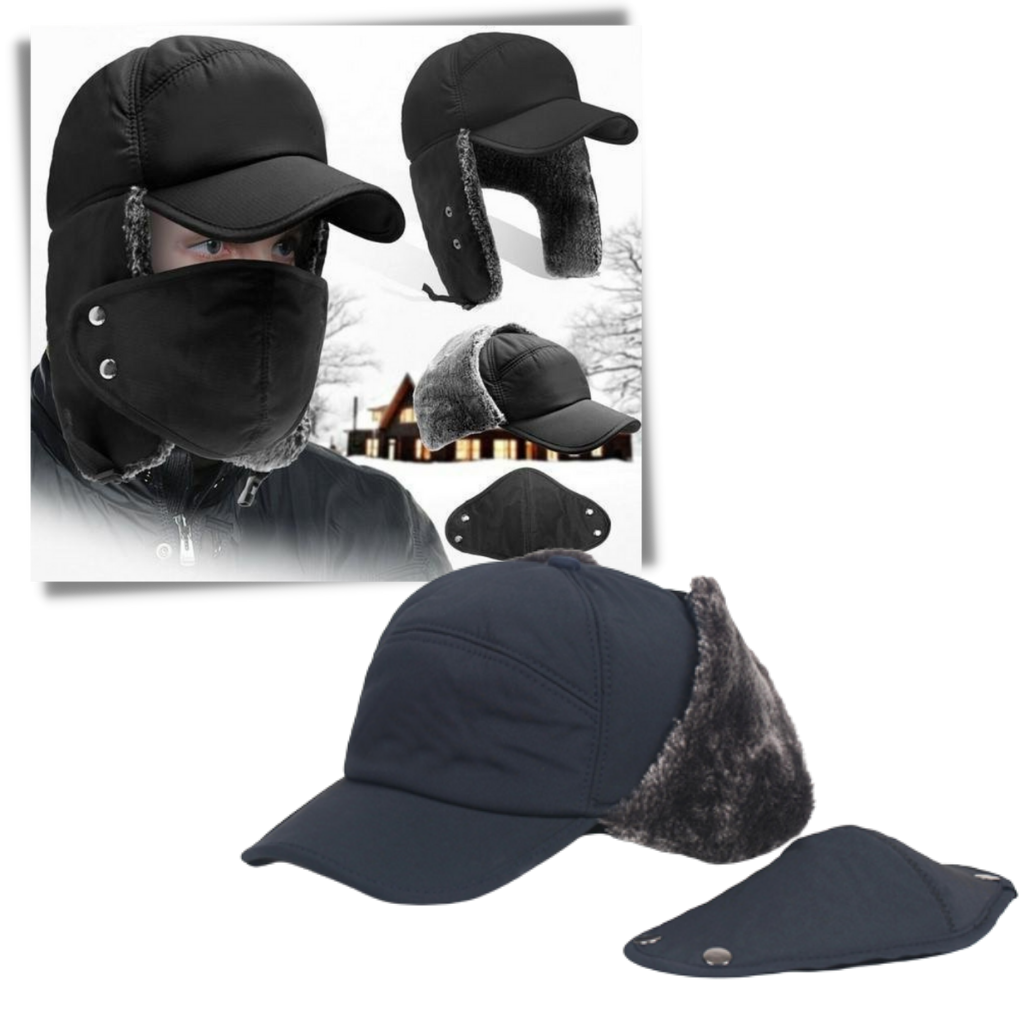 Cappello antivento unisex per la protezione delle orecchie e del viso - Protegge il viso e le orecchie - Ozerty