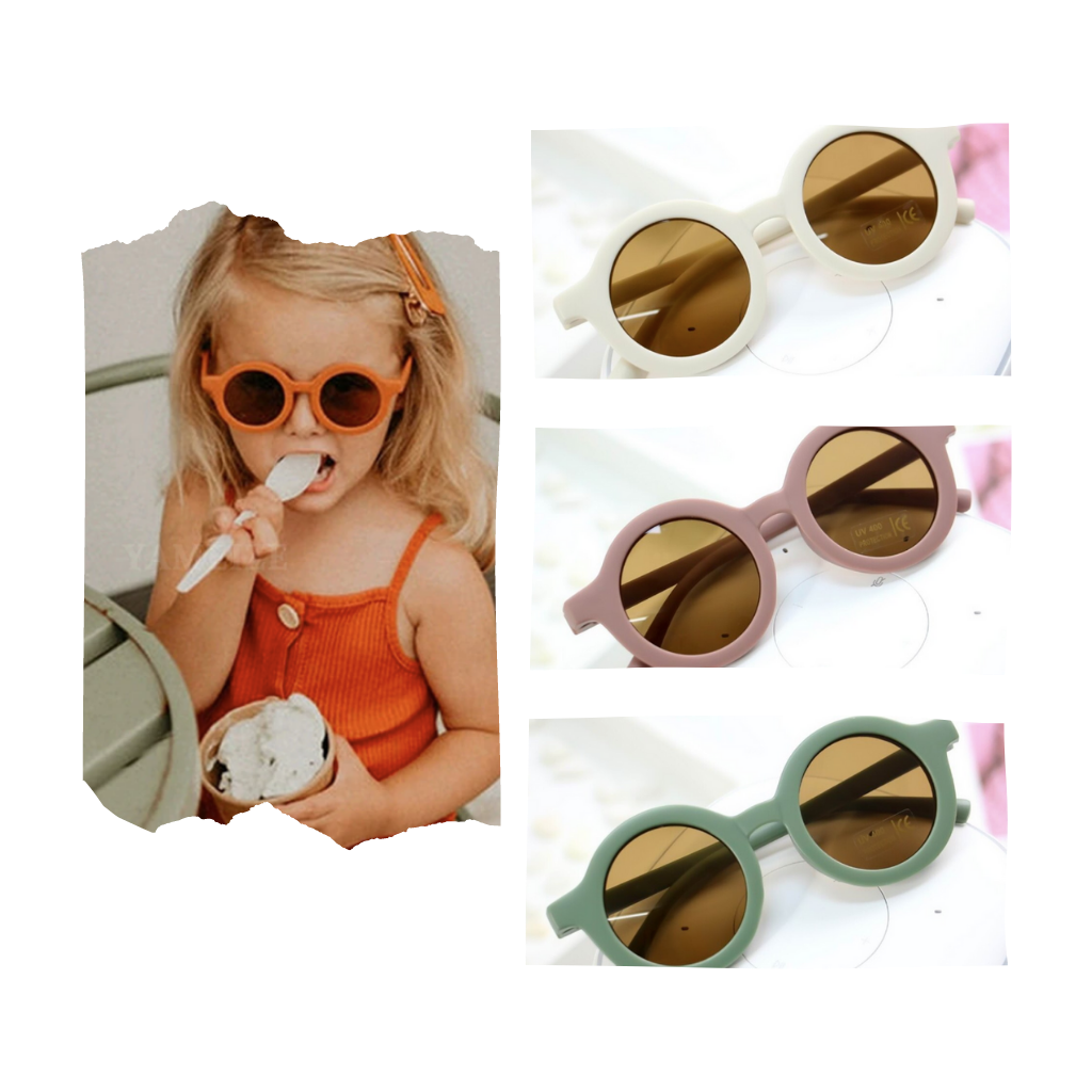 Vintage runda solglasögon för barn för åldrarna 1 till 5 år - Färgglada alternativ - Ozerty