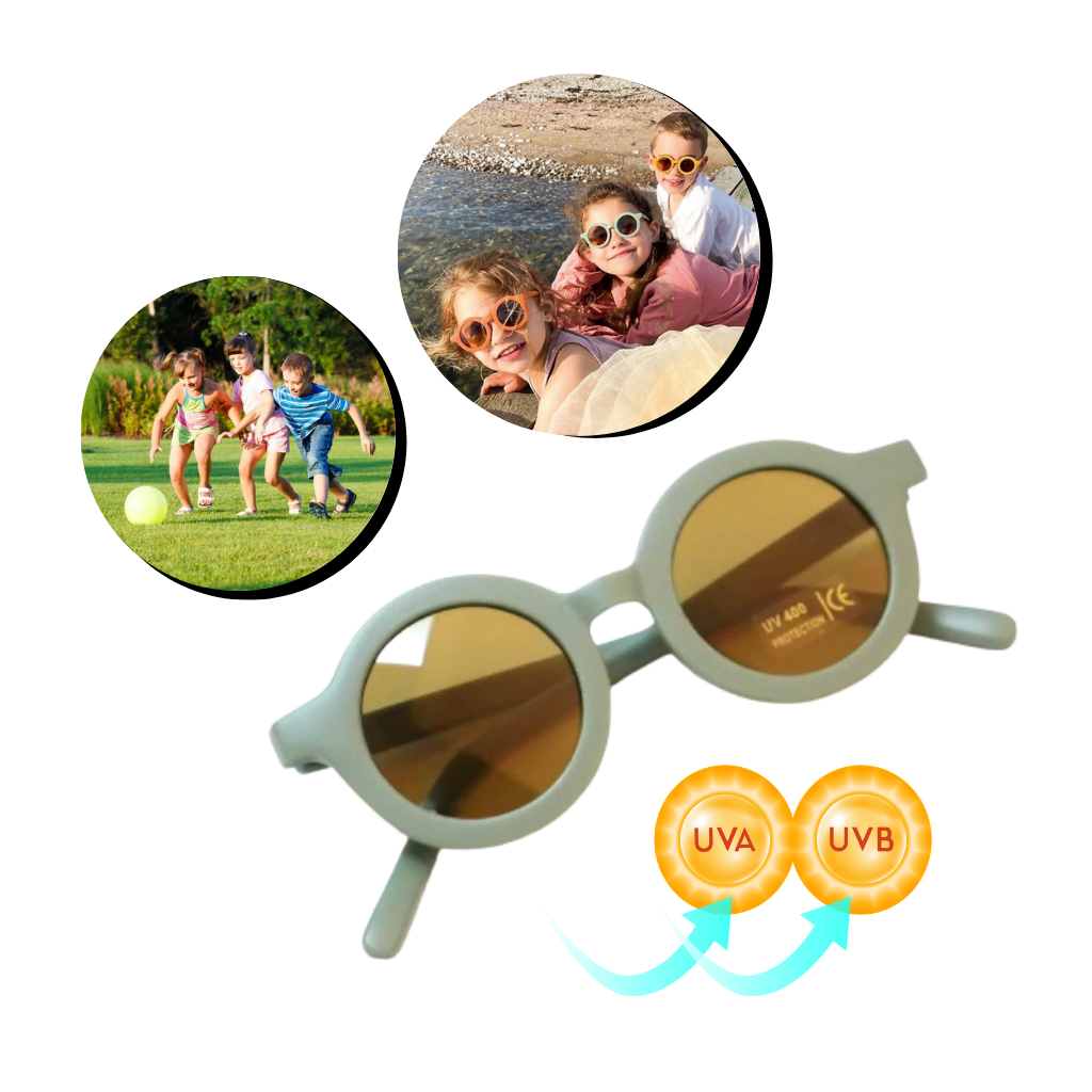 Vintage round sunglasses for children aged 1 to 5 years - UVA and UVB protection - Ozerty