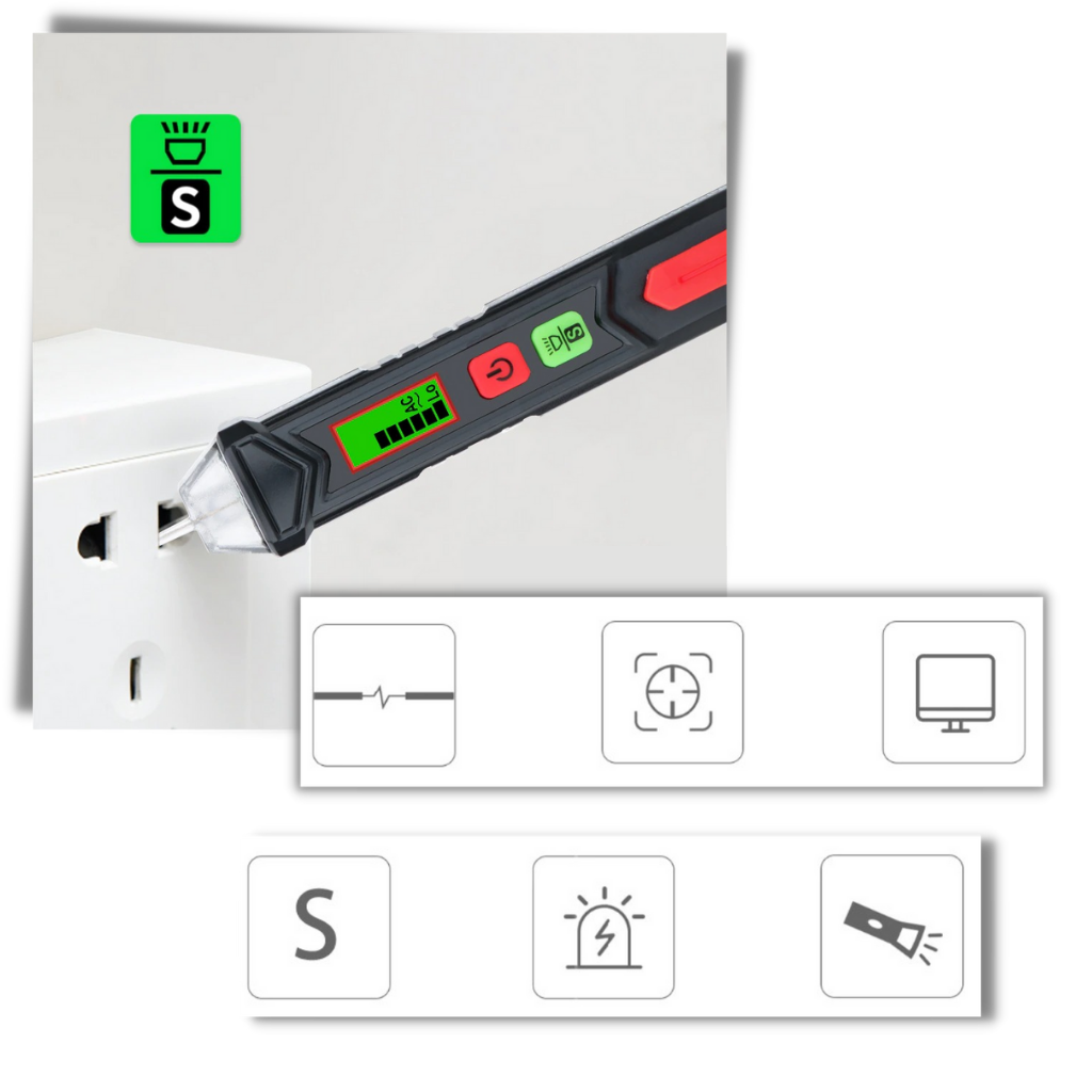 Stylo de mesure de la tension - Fonctions multiples - Ozerty