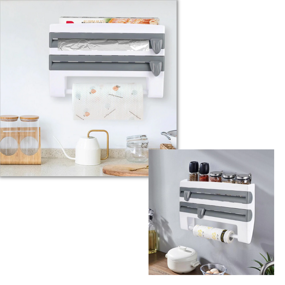 4-in-1 wall-mounted holder for kitchen - Say no to a disorganized kitchen! - Ozerty