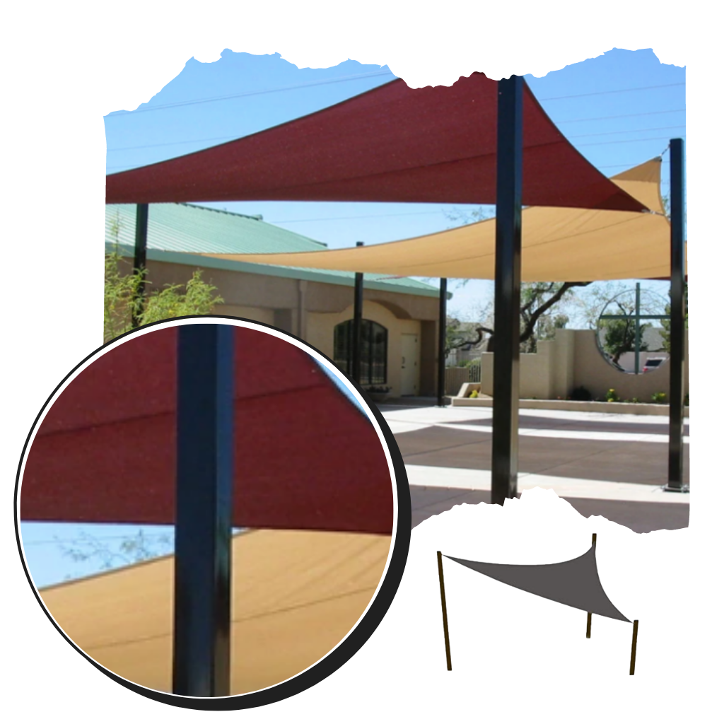 Water Resistant Triangle Sun Shade Sail - Weatherproof - Ozerty