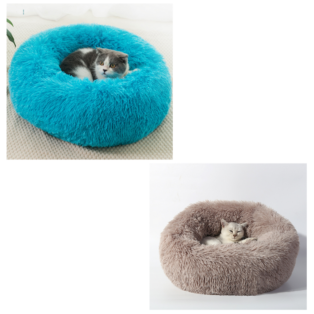 Cama para mascotas Fluffy Plush Donut - Cama acogedora - Ozayti