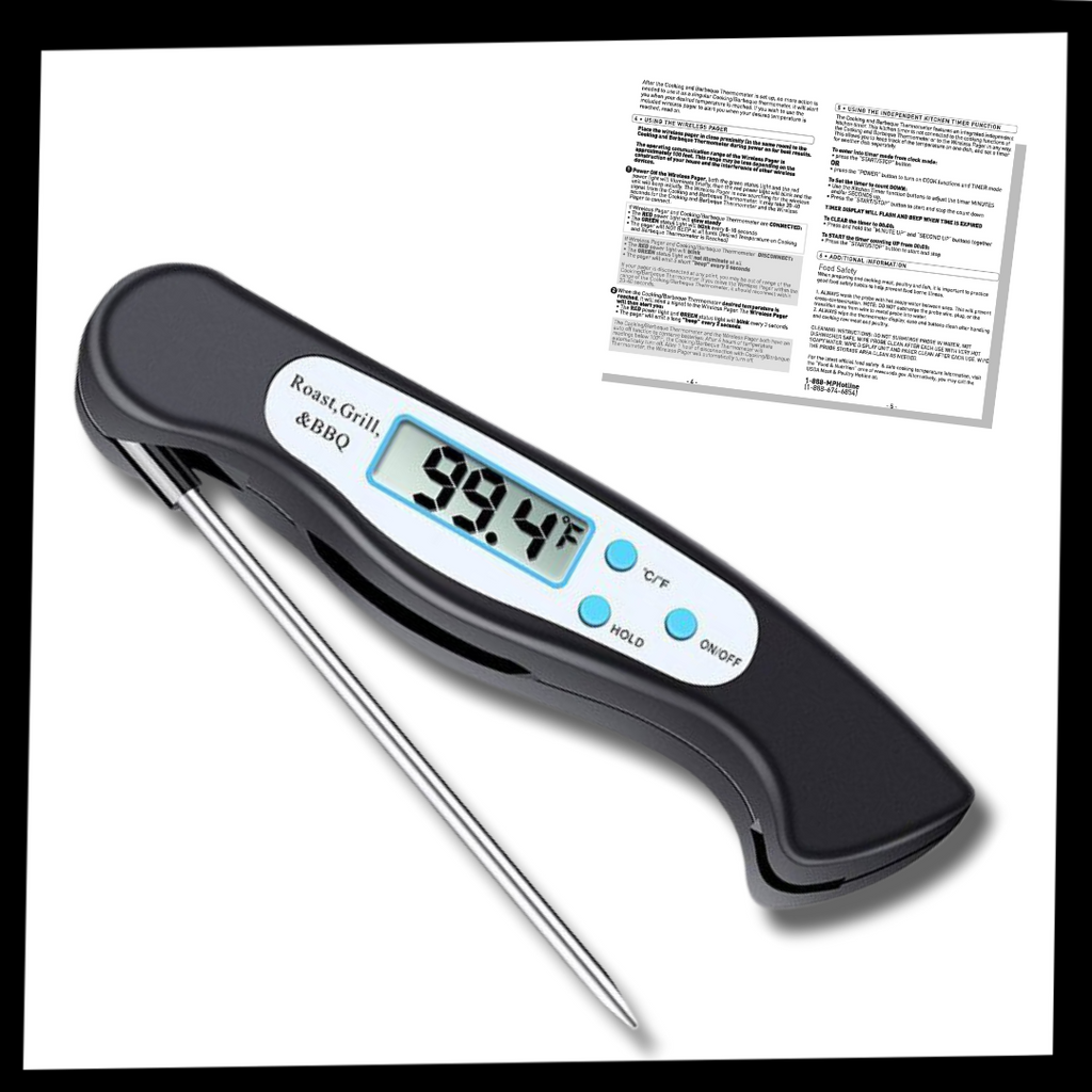 Foldable Instant Read Digital Food Thermometer - Package - Ozerty