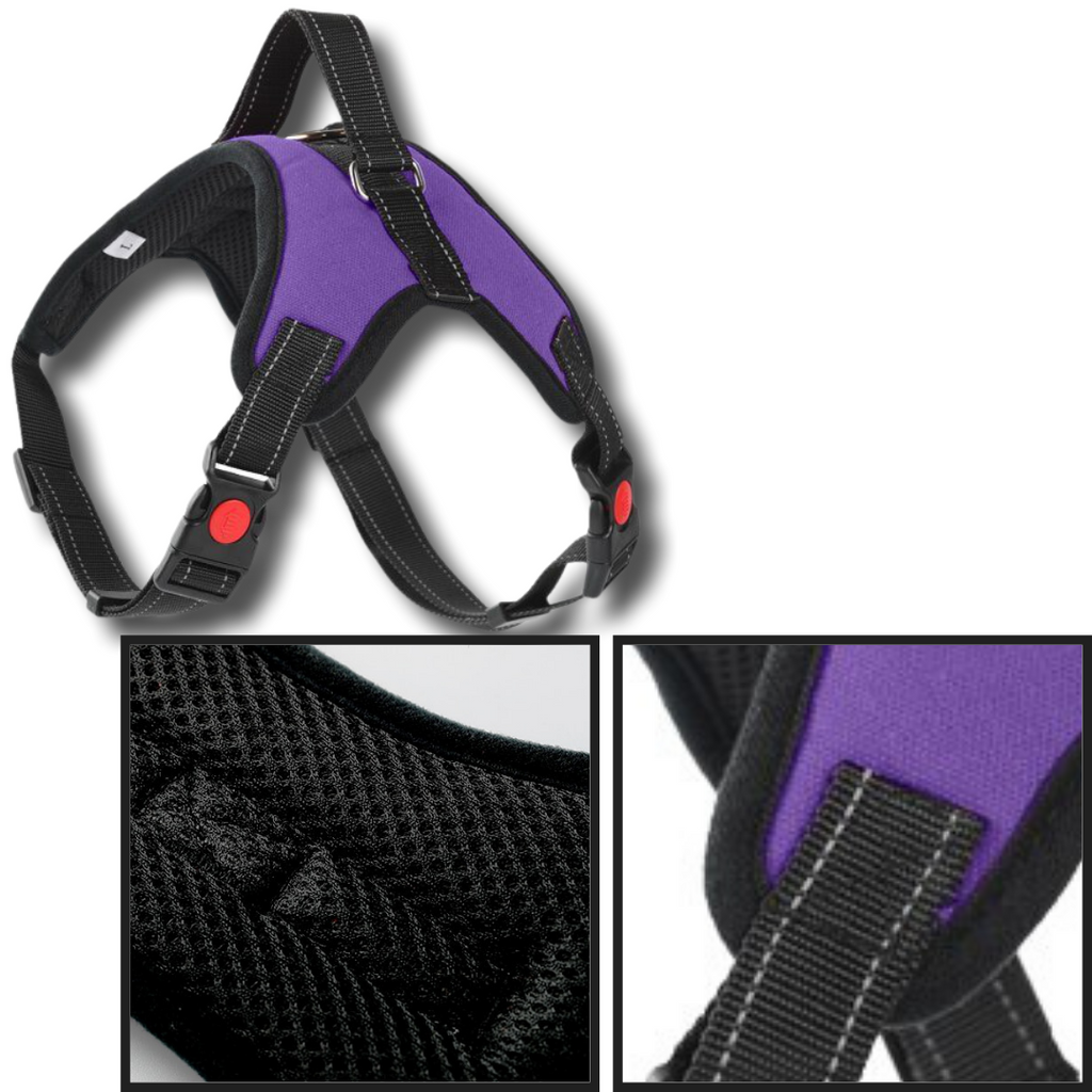 Reflective Adjustable saddle Dog Harness - BREATHABLE AND DURABLE - Ozerty