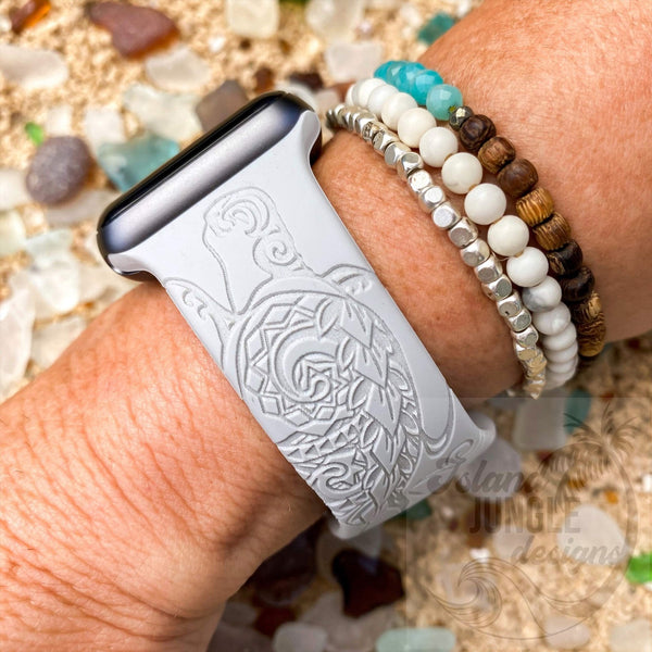 Tiare Tribal Silicone Watch Band Compatible with Series 1-9, SE & Ultr –  Island Jungle Designs