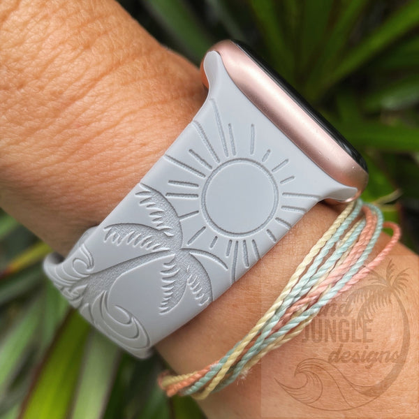 Tiare Tribal Silicone Watch Band Compatible with Series 1-9, SE & Ultr –  Island Jungle Designs