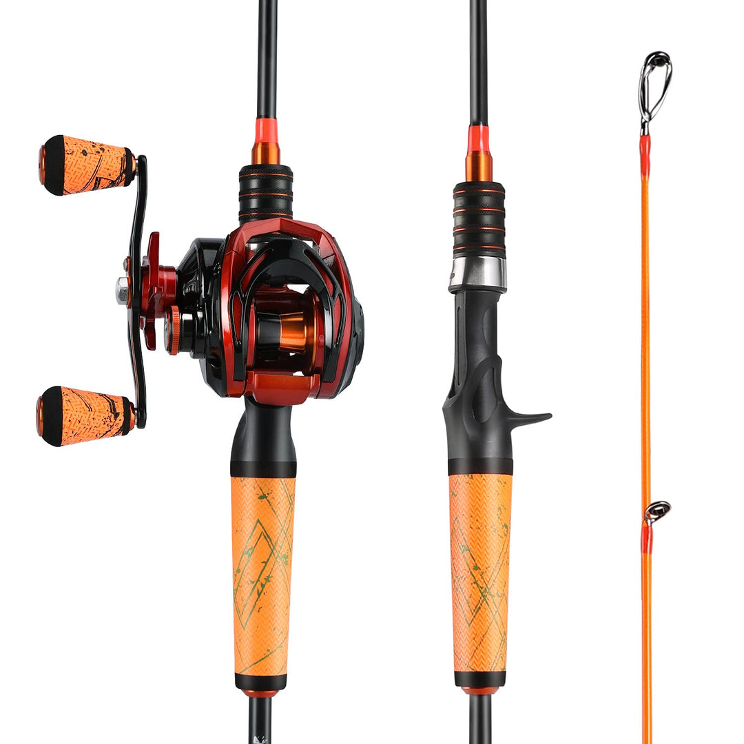 Low Profile Baitcast Reel and Fishing Rod Combo