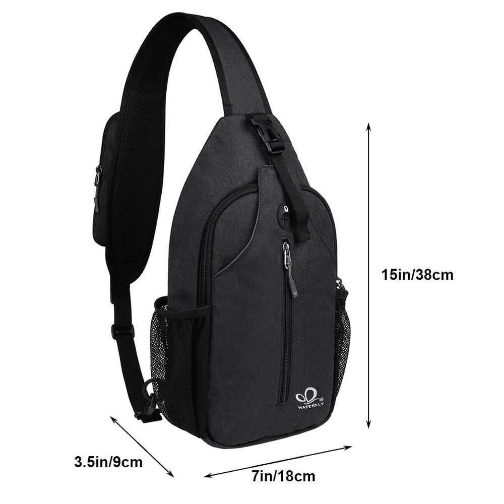 Small Black Sling Crossbody Backpack Shoulder Bag For Men Women