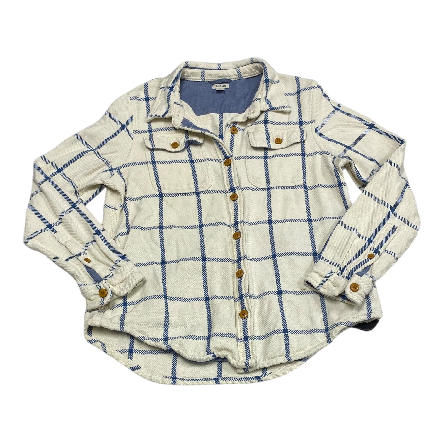 Jacket Shirt By L.l. Bean In Plaid Pattern, Size: M
