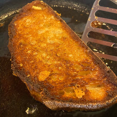Grilled Cheese Sandwich in black cast-iron pan