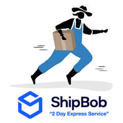 The American Olive Farmer Logo is updated to running with a package over the ShipBob logo