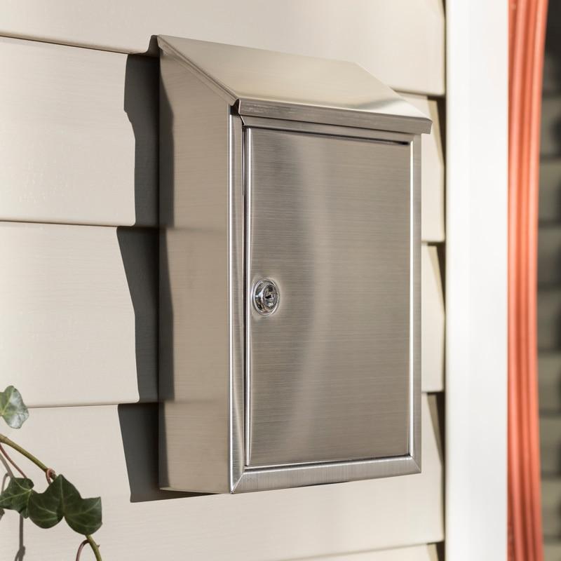 Ashlet Stainless Steel Wall-Mounted Silver Lockable Mailbox