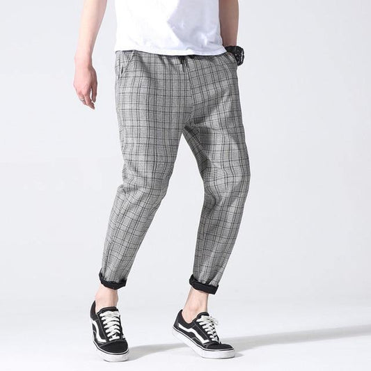 Men's Baggy trousers Casual Cotton Linen Striped Pants – Eccentric You