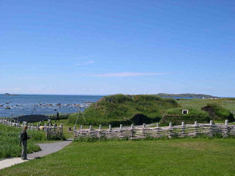 Modern recreation of the Norse site at L'Anse aux Meadows. The site was originally occupied c. 1021 and listed by UNESCO as a World Heritage Site in 1968