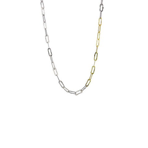 Mixed Metal Thin Links Chain Necklace