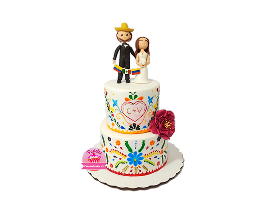 PASTEL MEXICANO BODA INTERCULTURAL – Pasteles Personalizados MX