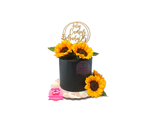 PASTEL GIRASOLES DOBLE ALTURA – Pasteles Personalizados MX