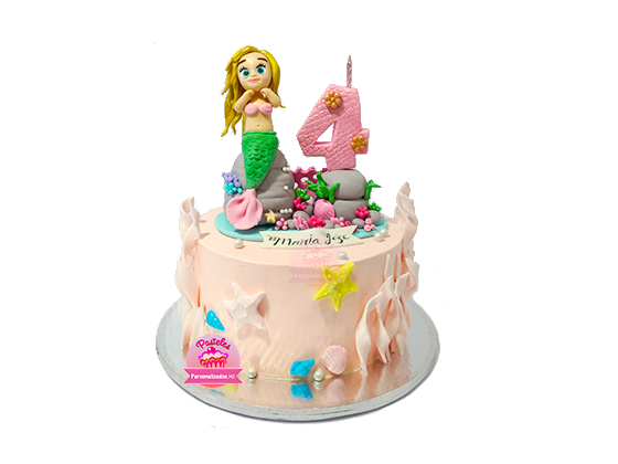 PASTEL SIRENA CON VELA – Pasteles Personalizados MX