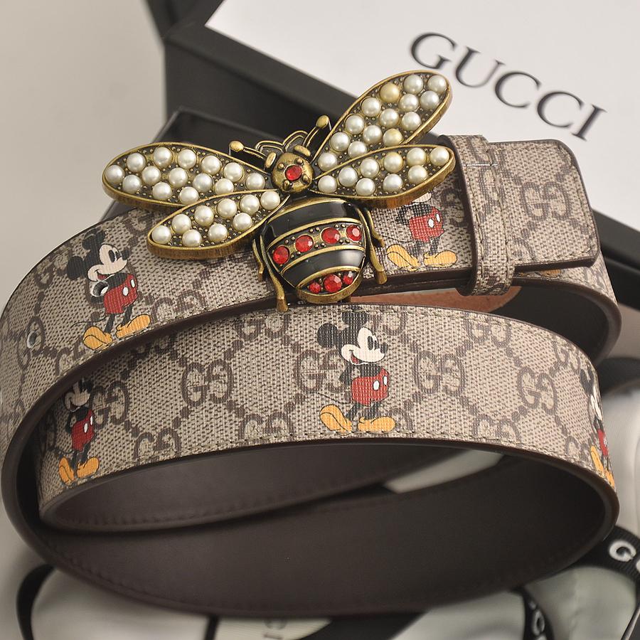 GG Diamond Pearl Bee Buckle Double G Belt