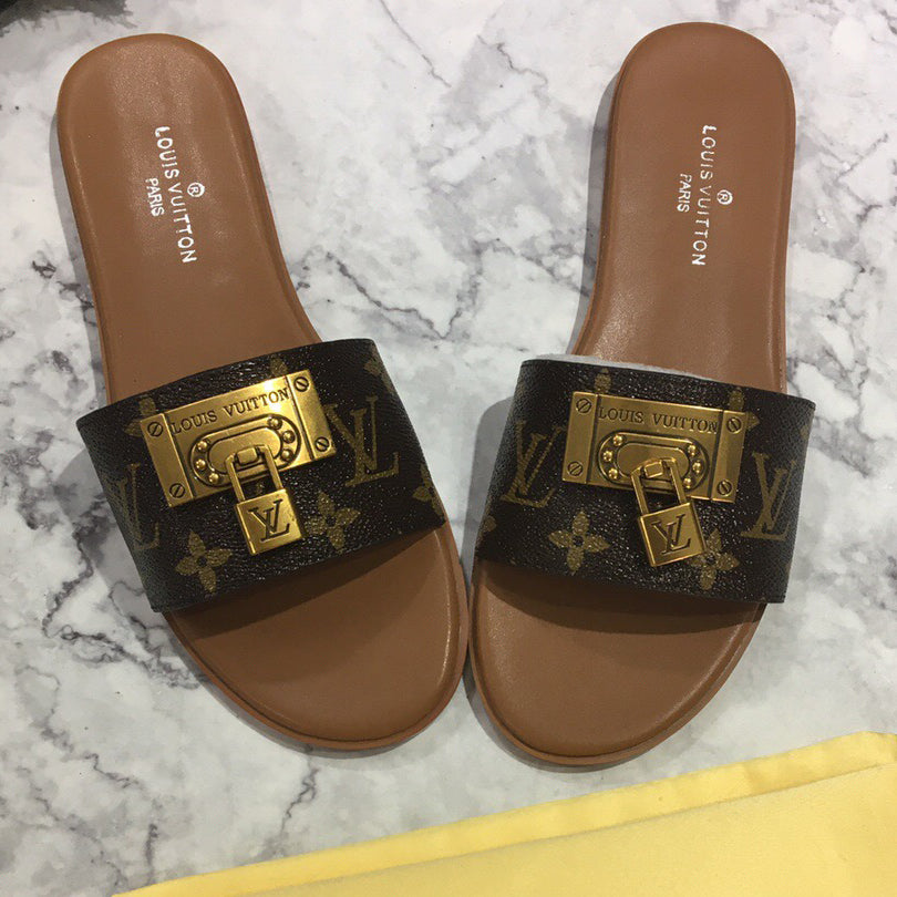 LV Louis Vuitton new printed letters female slippers temperament sandals Shoes