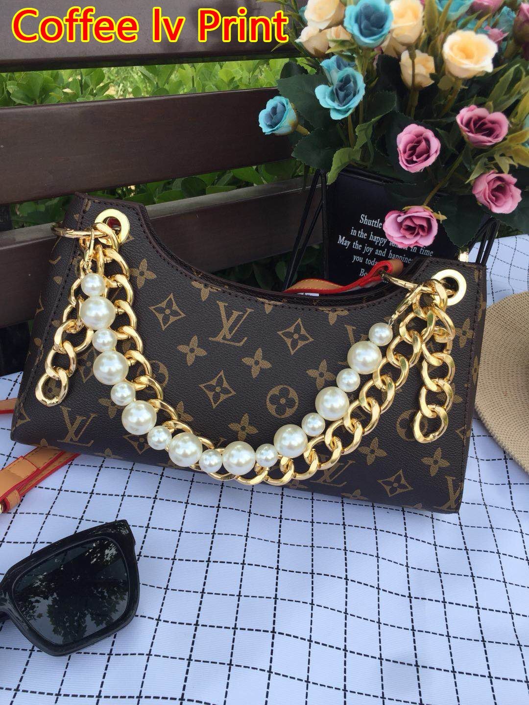 LV Louis Vuitton vintage all-match pearl chain shoulder bag