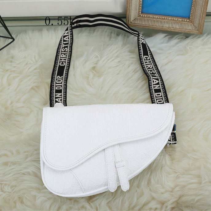 Dior embossed women's shoulder bag saddle bag messenger bag