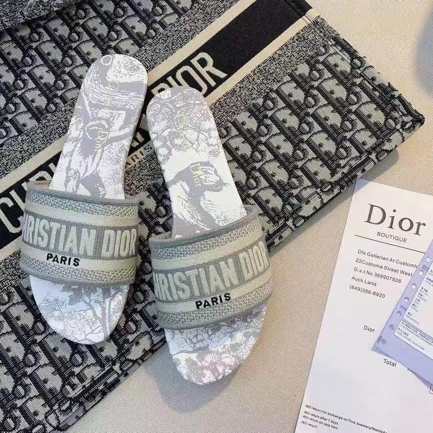Dior CD new women's shoes woven embroidered flat slippers le
