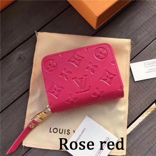 LV Embossed Letters Women's Mini Short Wallet Card Holder