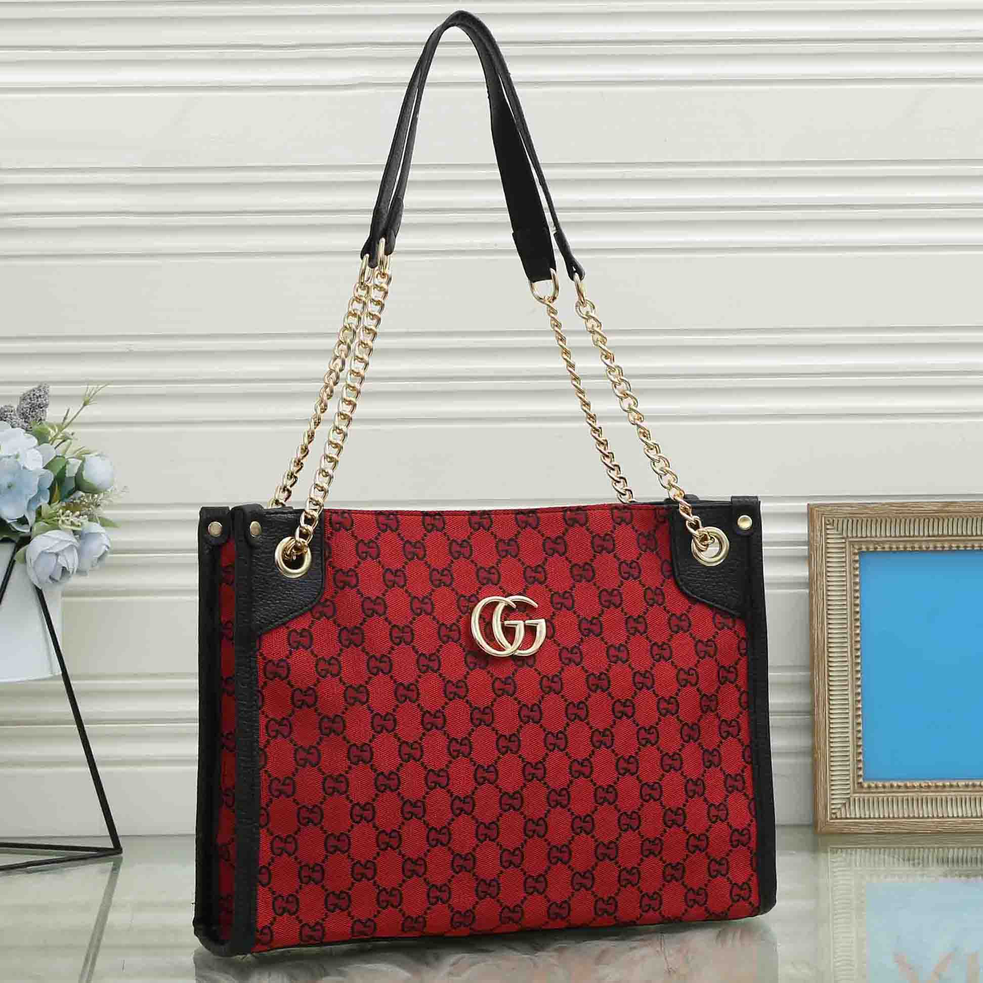 GG Women's Canvas Double G Chain Bag Handbag Shoulder Bag