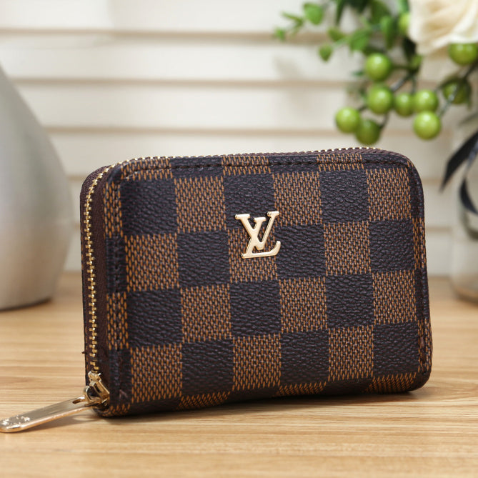 LV Louis Vuitton Classic Zipper Square Wallet Coin Purse