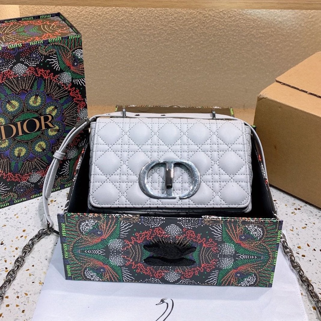 Dior CD Caro Clutch Fashion Lady Saddle Bag Shoulder Messenger B