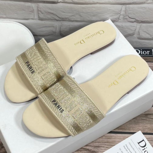 Christian Dior Sale Letter Pattern Print Slippers Women Personal