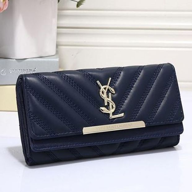 YSL Women Fashion Leather Zipper Wallet Purse