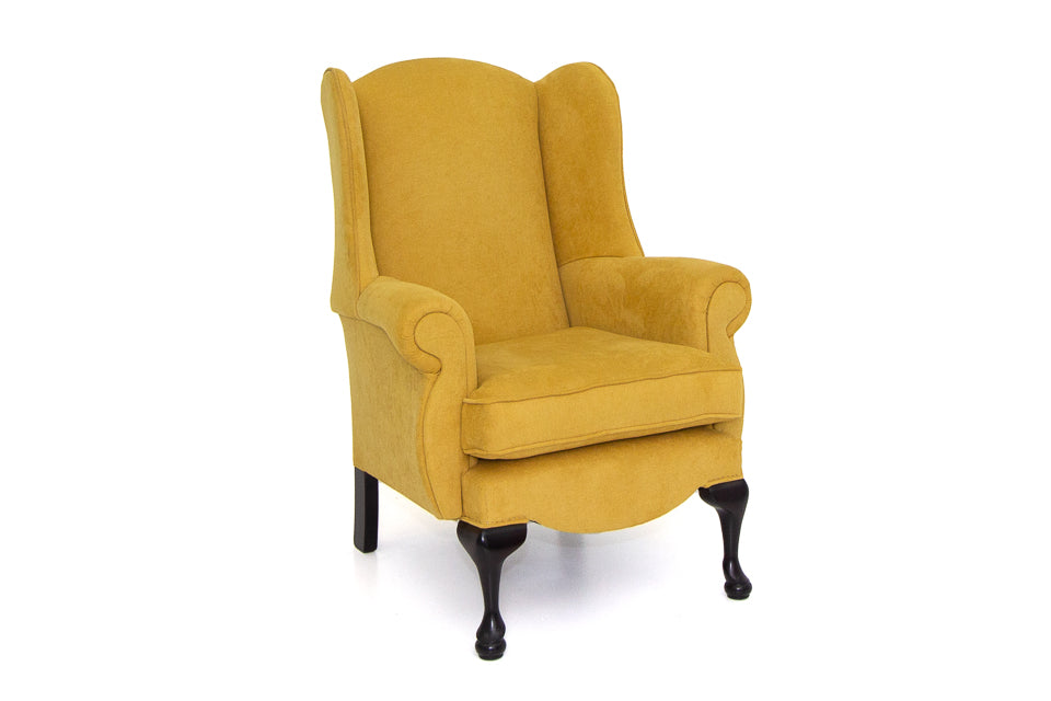 yellow queen anne chair