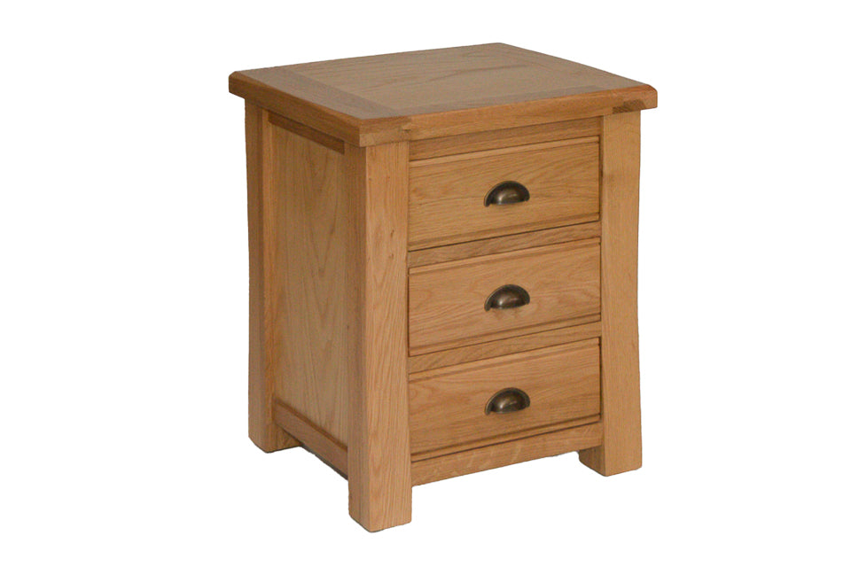 2 drawer pine bedside table