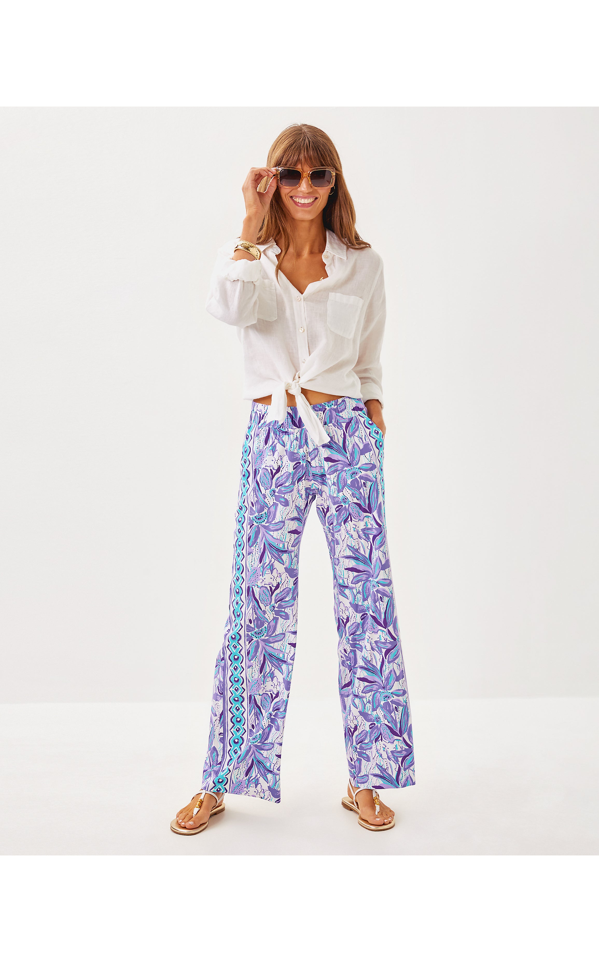 Bal Harbour Stretch Palazzo Pant - Elephant In The Bloom