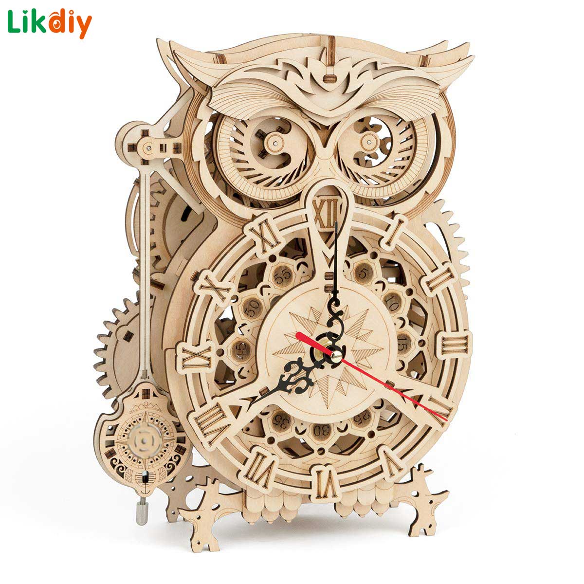 Likdiy puzzle Toy clocks and watches-Wooden Owl Clock Model Kit – likdiy