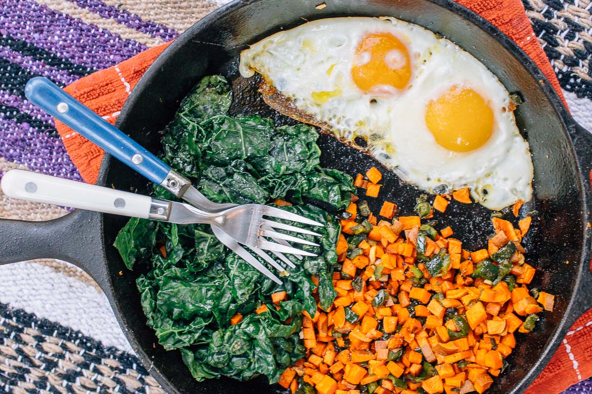 Fresh Off The Grid Sweet and Spicy Breakfast Skillet Idea for Camping Breakfast