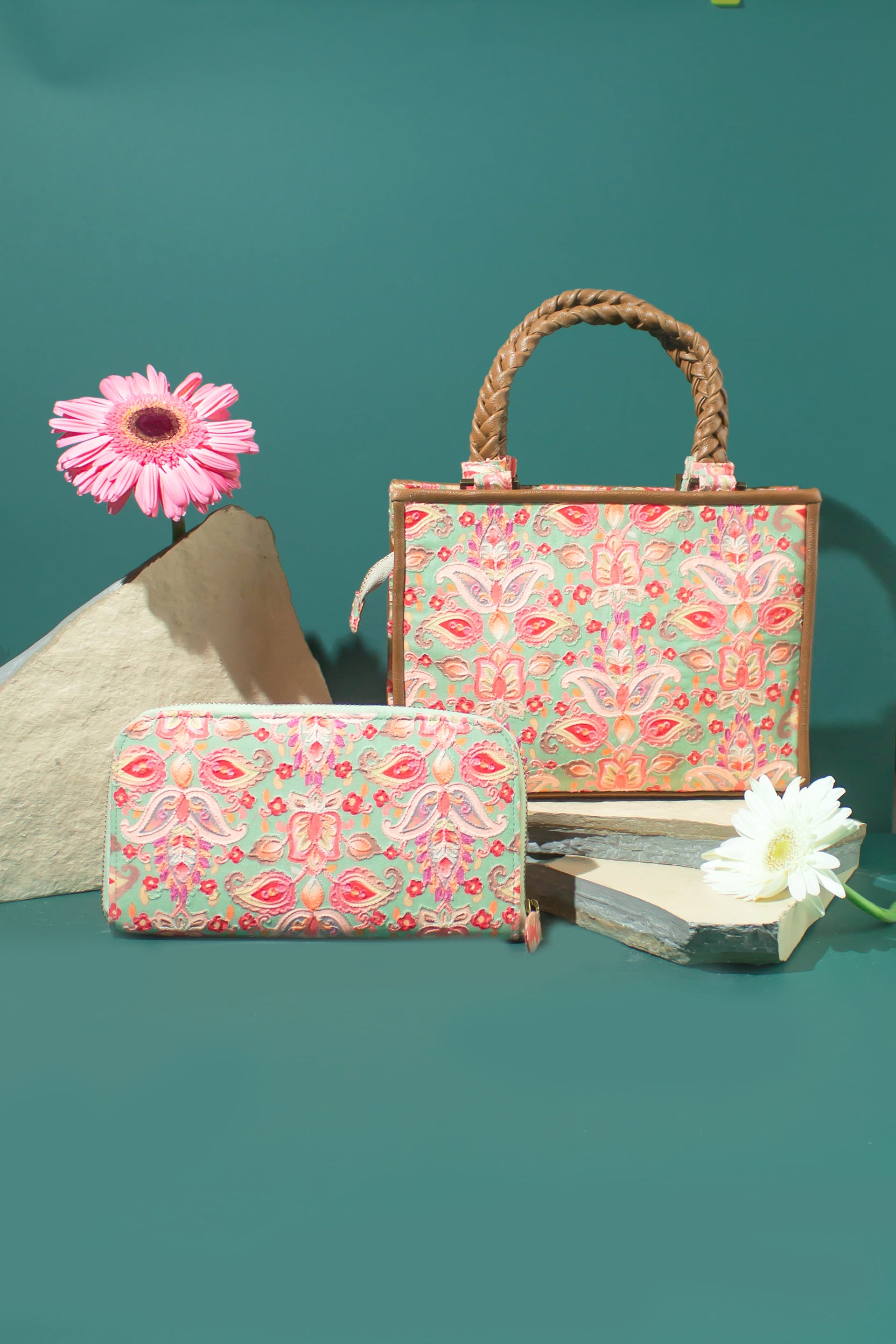 Shoptory India Handicraft Women's Silk Ethnic Rajasthani Hand Bag , Pink -  Ritzie - 3550325