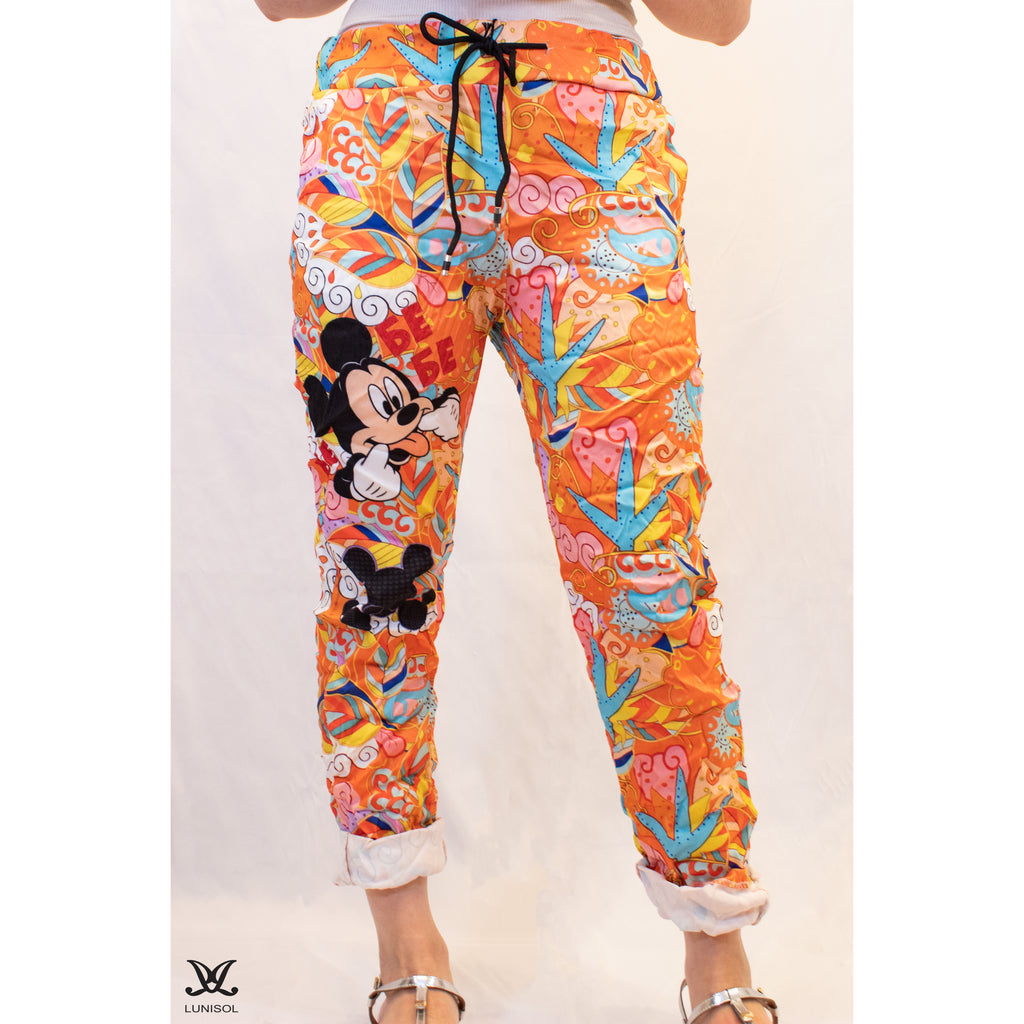 Mickey Black Cartoon Print Joggers – Lunisol Store