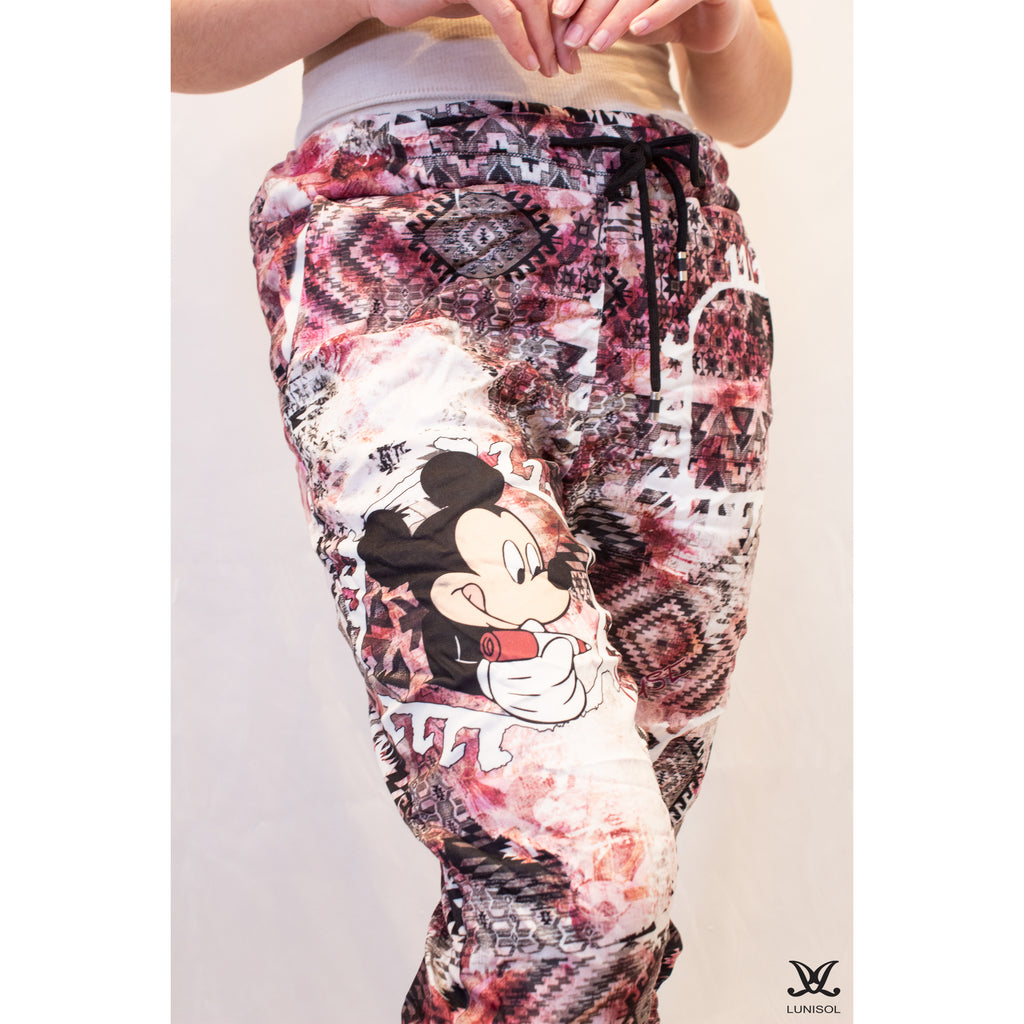 Mickey Black Cartoon Print Joggers – Lunisol Store