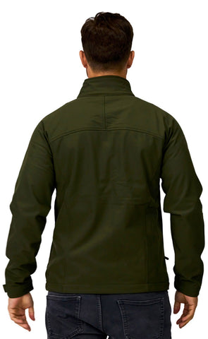 Back of Premium Softshell Men in Military Green