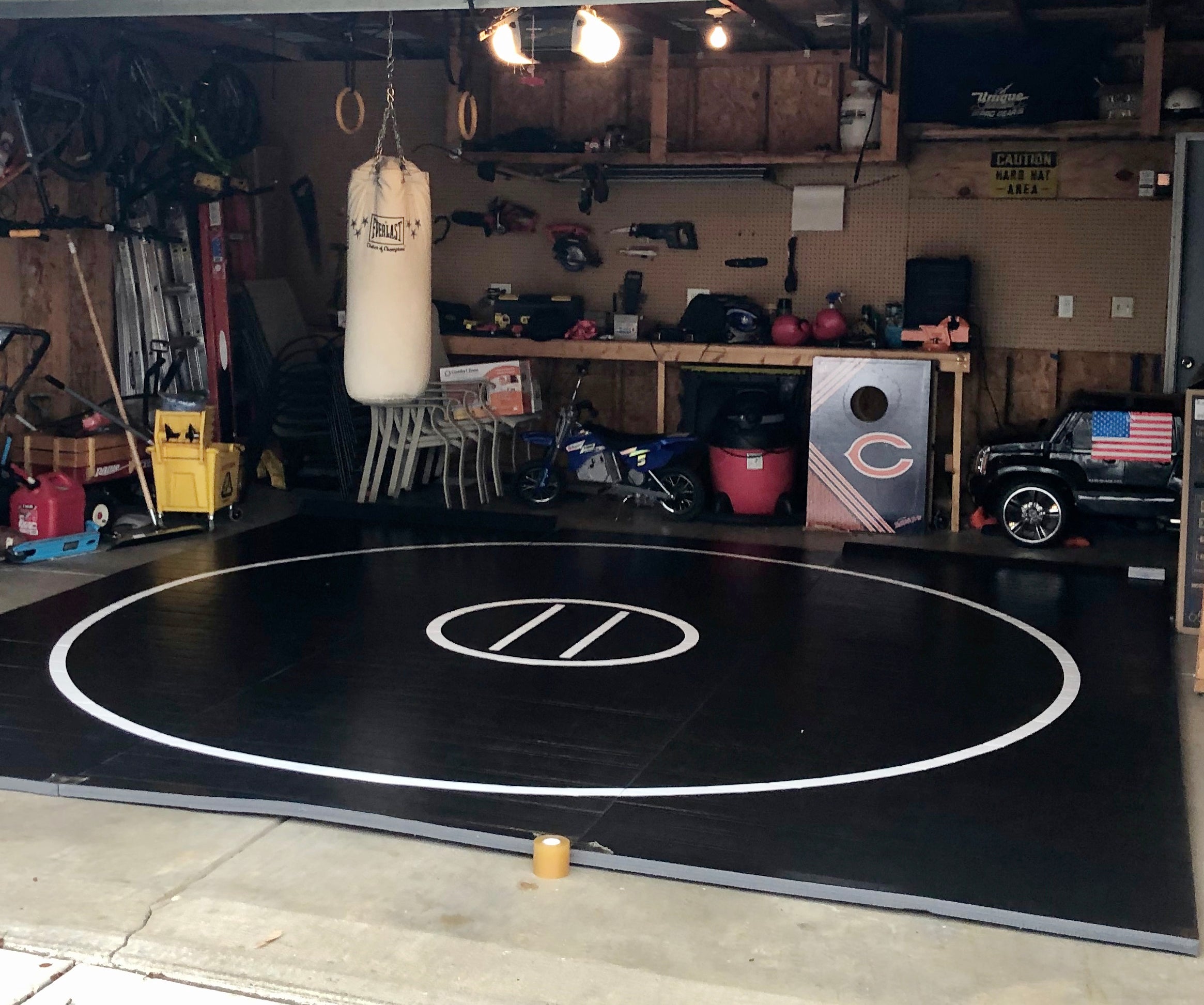 14' x 14' x 1 3/8" Roll Up Wrestling Mat AK Athletic Equipment