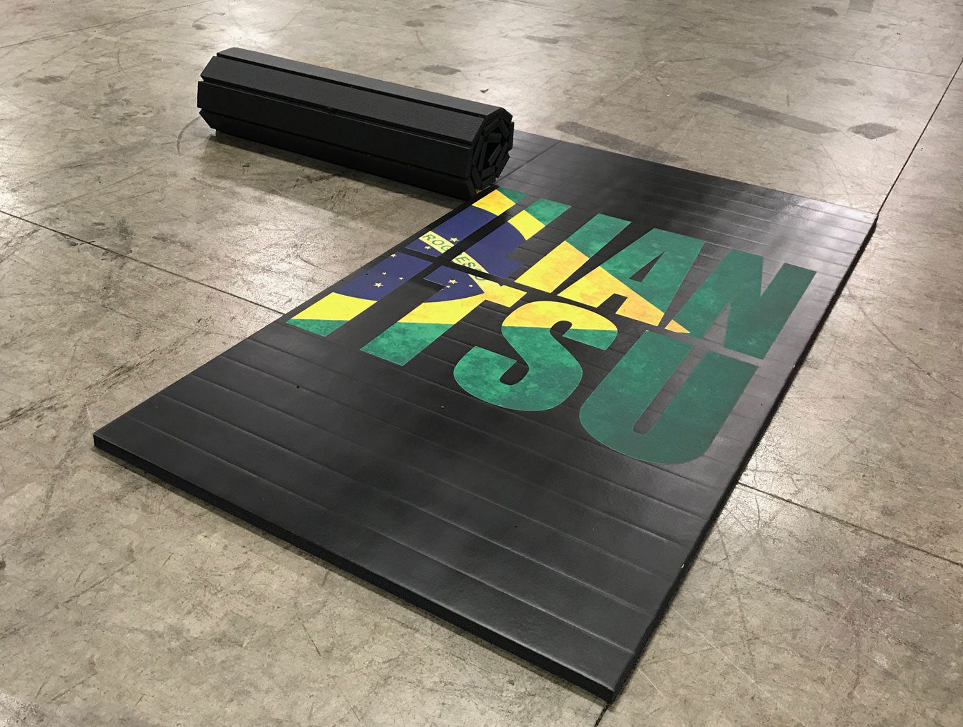 Jiu Jitsu Roll Up Digitally Printed 8' x 8' x 1 3/8" RollUp Mat AK Athletic Equipment