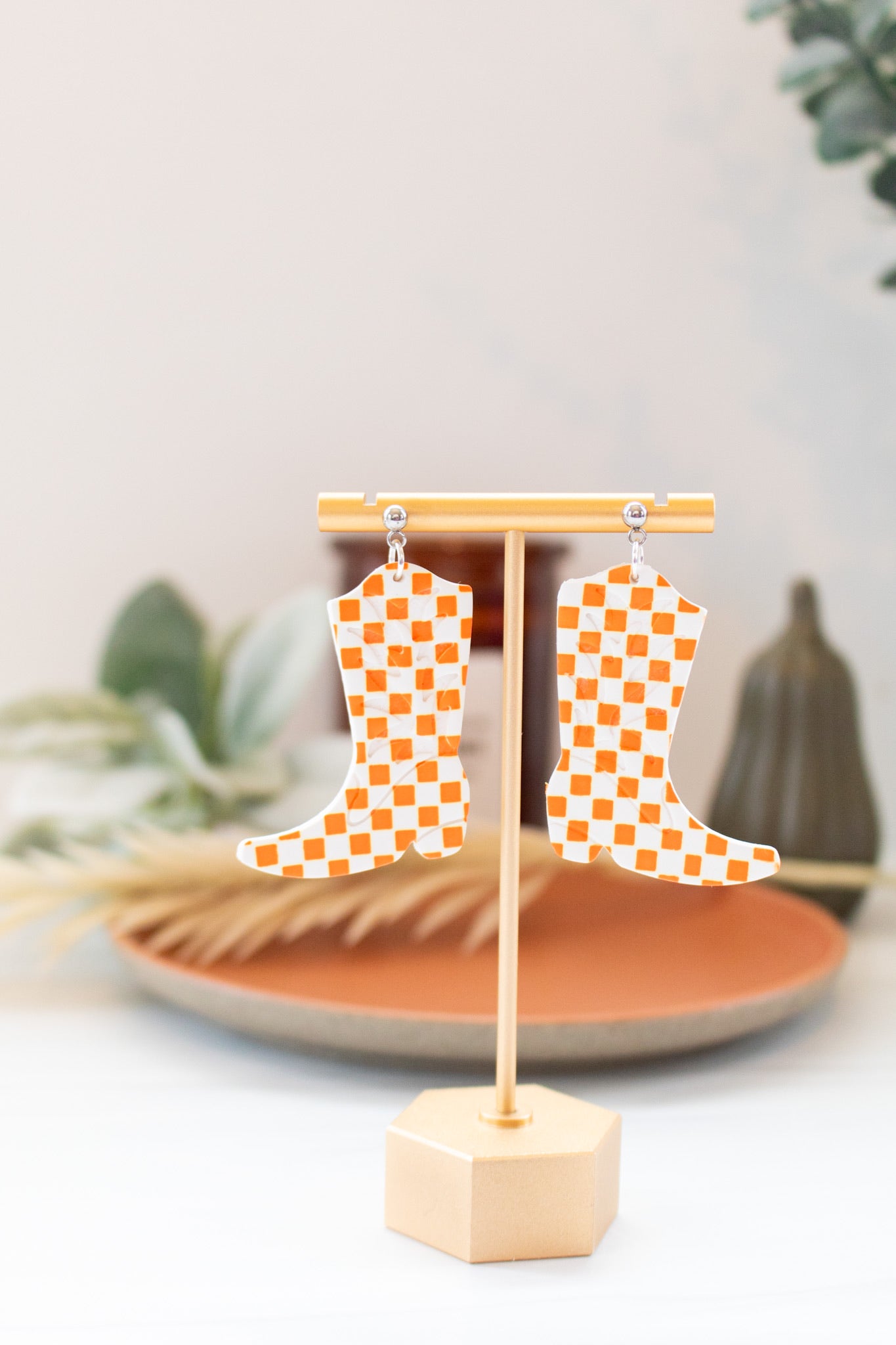 WS Large Checkerboard Boot Dangles