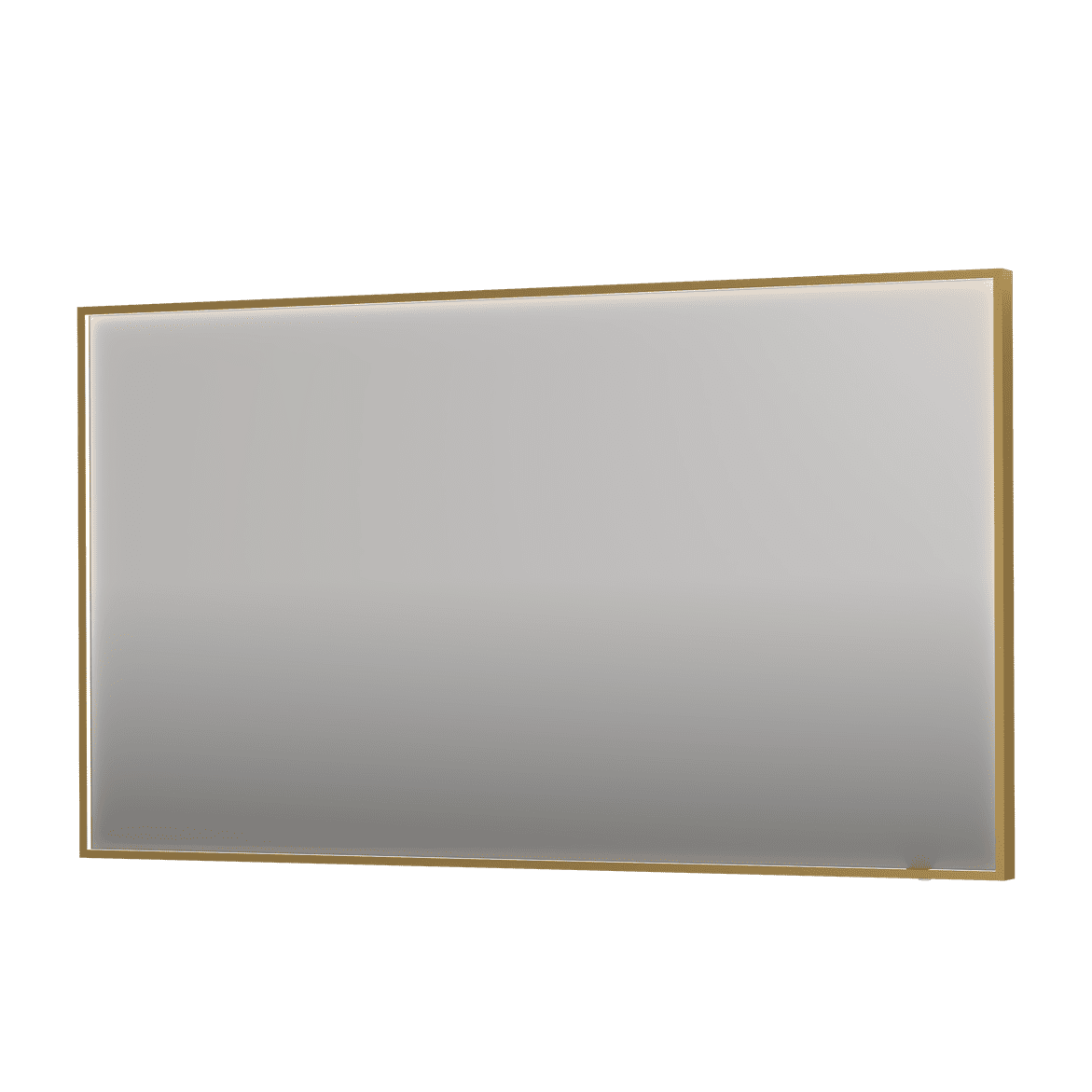 Billede af SP19 rektangulært spejl i ramme med direkte LED-belysning i børstet mat guld - 140x4x80