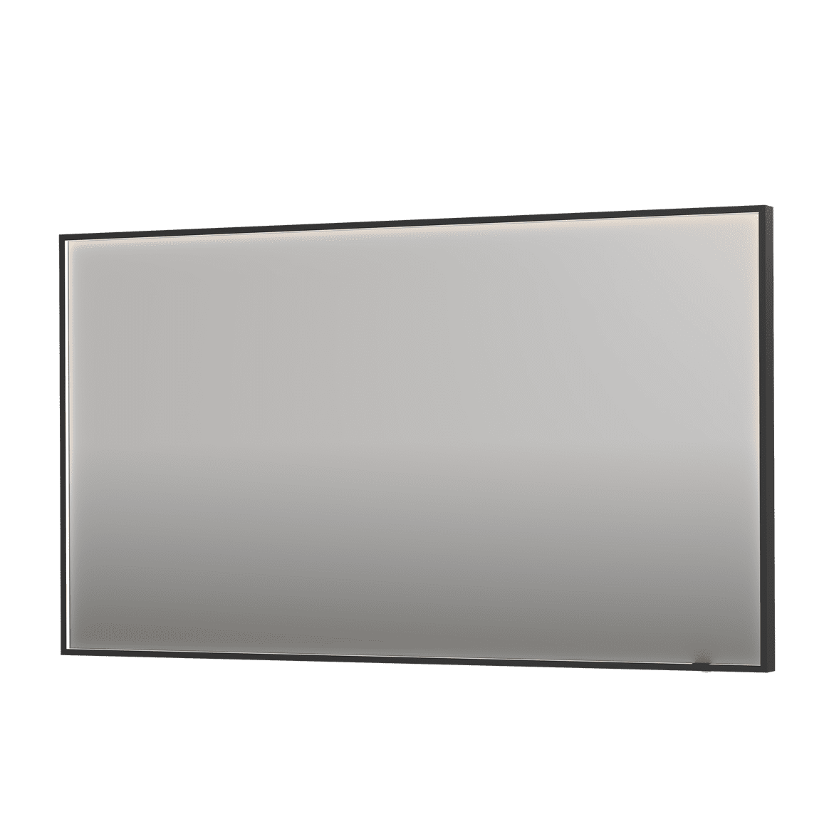 Billede af SP19 rektangulært spejl i ramme med direkte LED-belysning i børstet metal sort - 140x4x80