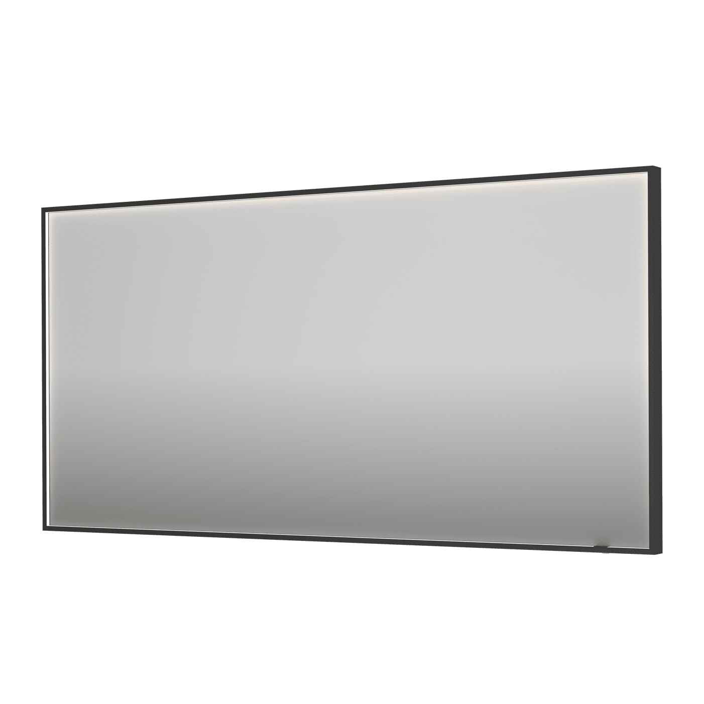 Billede af SP19 rektangulært spejl i ramme med direkte LED-belysning i børstet metal sort - 160x4x80